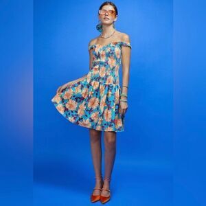 NEW Autumn Adeigbo Cassie Smocked Mini Dress Size 6